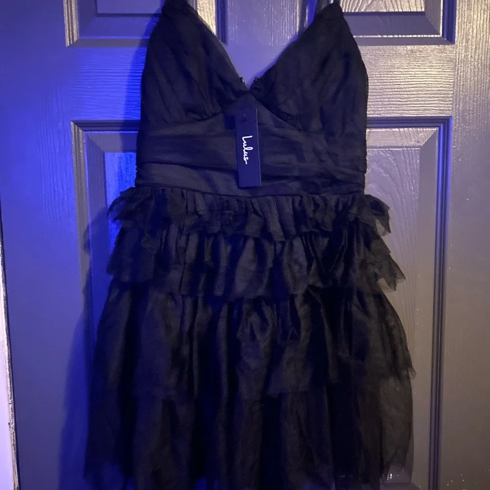 Lulu's Black Ruffled Mini Dress - Picture 2 of 4